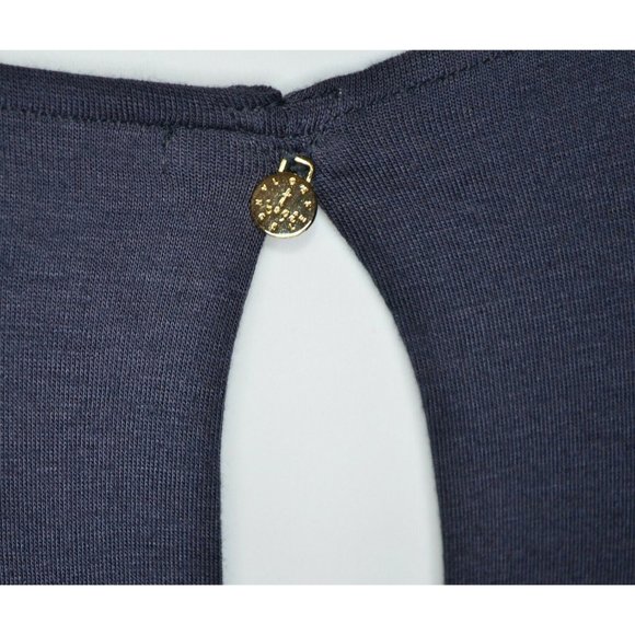 T-Bags Los Angeles Deep V-Neck Long Sleeve Keyhole Back Dress Gray Size S - Picture 5 of 7